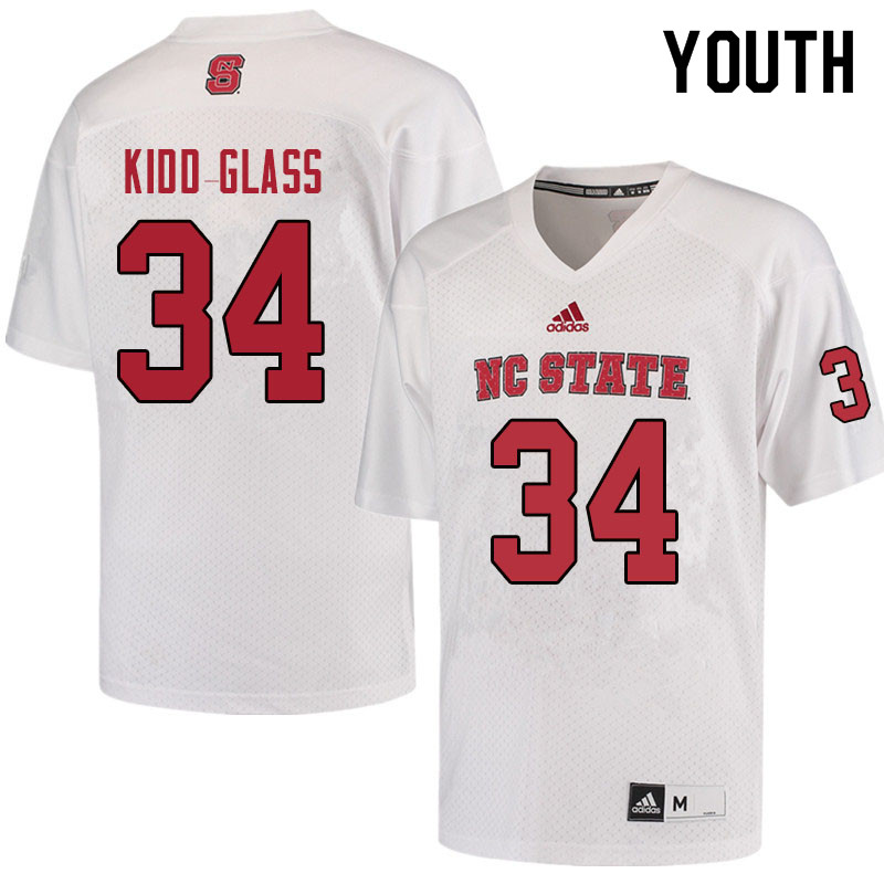 Youth #34 Tim Kidd-Glass NC State Wolfpack College Football Jerseys Sale-Red - Click Image to Close